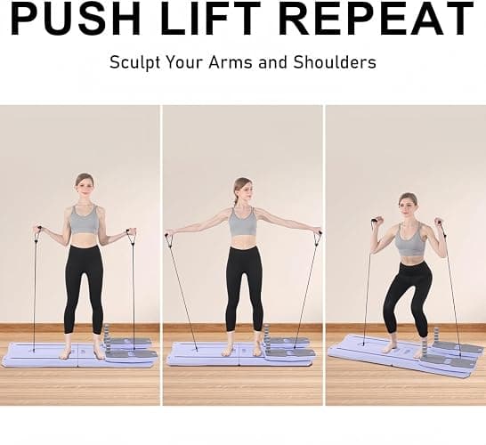 Pilates Reformer Board Set - 2025 Foldable 8-in-1 Pilates Machine for Full Body Workouts, Ab Core Trainer with Resistance Bands, Portable Home Pilates Equipment for Women & Men thumbnail 7