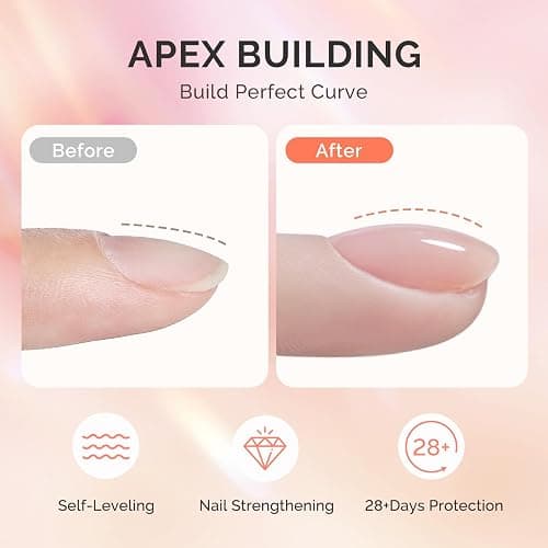 MelodySusie 2PCS 15ML Clear Builder Nail Base Gel for Nails Thickening,Soak Off UV Extension Gel,Rhinestone Nail Glue in a Bottle for Nail Art Design Gift for Women thumbnail 2