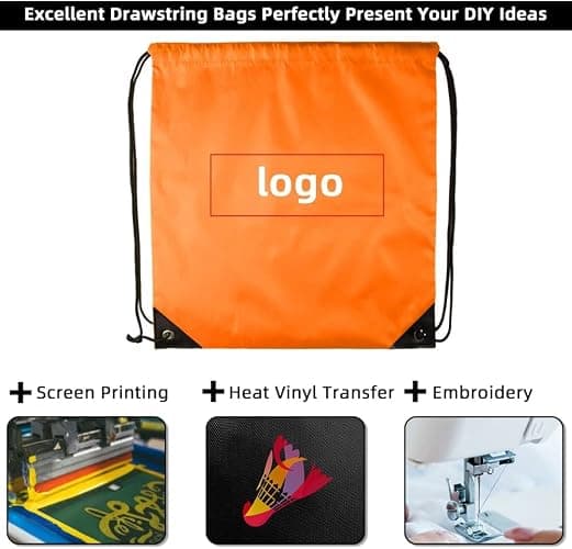 GoodtoU Drawstring Bags Bulk 100 Pack, Nylon Drawstring Backpack Cinch Bags for Kids & Adults, Lightweight String Backpacks for Gym School Travel Party Favors Goodie Bags, 15.5 x 13.5 in, 10 Colors thumbnail 3