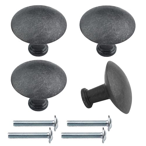 HEMNES Knobs Compatible as Replacement Part for IKEA | Furniture Door Handles Anthracite ⌀32mm (Pack of 4) - Image 1