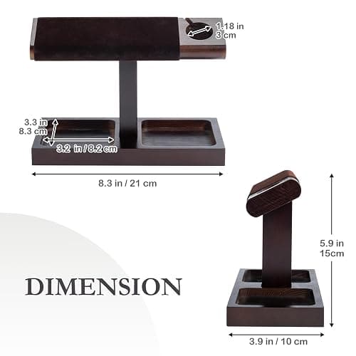 ProCase Uhrenständer, Uhrenhalter aus Holz Uhrenaufbewahrung Watch Stand, Uhrenständer T-Bar Display - 1 Etage, Dunkelbraun thumbnail 3