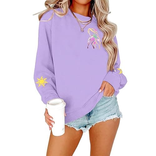 ALLTB Magical Sweatshirt for Women Princess Shirt Funny Magic Graphic Pullover Family Vacation Long Sleeve Tops - Image 1
