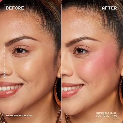 NYX PROFESSIONAL MAKEUP Buttermelt Powder Blush, Fade and Transfer-Resistant Blush, Up to 12HR Make Up Wear, Vegan Formula - Getting Butta thumbnail 3