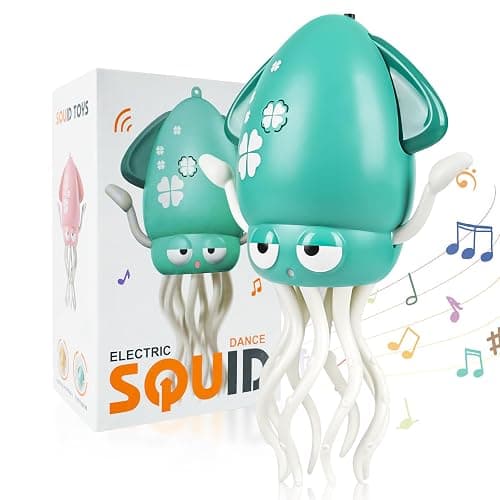 Electric Dancing Octopus Baby Toy, Dancing Squid Crawling Toys,Automatic Evasion Octopus Toy with Led Light and Music, Interactive Entertainment for Baby Sensory Development Birthday Gifts(Green) - Image 1