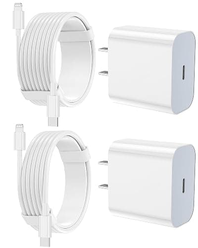 iPhone Charger Fast Charging 2 Pack Type C Wall Charger Block with 2 Pack [6FT&10FT] Long USB C to Lightning Cable for iPhone 14/13/12/12 Pro Max/11/Xs Max/XR/X,AirPods Pro - Image 1