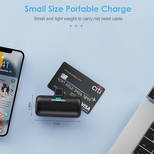 Mini Batterie Externe pour iPhone 5000mAh, Mise à Niveau 15W PD 3.0A Charge Rapide, Compact et Léger Power Bank Écran LCD Chargeur Portable Compatible avec iPhone 14/14 Pro Max/13/12/11/XR/X/8/7/6 thumbnail 6