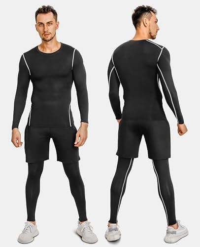 Niksa Ensemble Compression Homme Tenue Sport Fitness Vêtement Running Tee Shirt Compression Legging Sport Short Running thumbnail 2