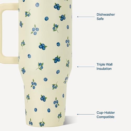 HydroJug Traveler 32oz, Insulated Tumbler with Handle & Straw, Freshly Pick'd thumbnail 4