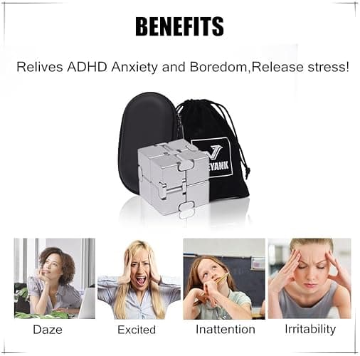JOEYANK Fidget Cube New Version Fidget Finger Toys - Metal Infinity Cube Prime for Stress and Anxiety Relief/ADHD, Ultra Durable Sensory Gifts for Adults and Teens Kids thumbnail 6