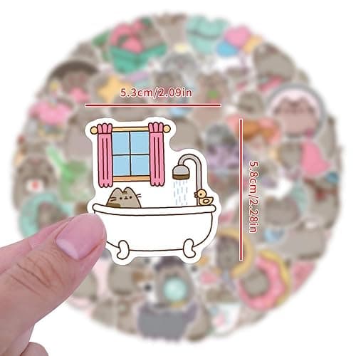 110pcs Cartoon Pushee Stickers for Kids,Vinyl Waterproof Pushee Decal for Water Bottle Laptop Toy Sticker for DIY Decorate Bumper Phone Hard Hat Kids Teens Gifts thumbnail 2