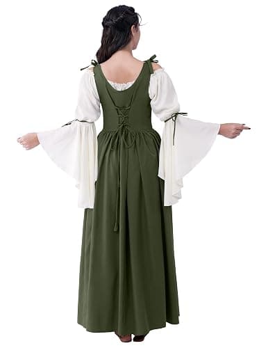 Spooktacular Creations Halloween Renaissance Costume Women, Renaissance Corset Dress, Plus Size Medieval Chemise for Cosplay thumbnail 7