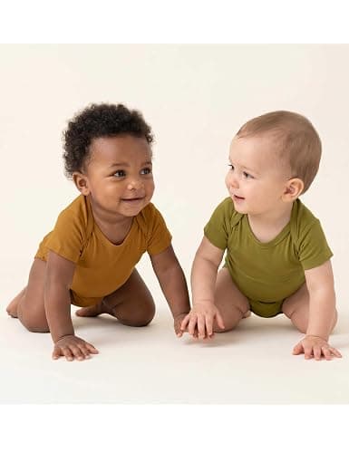 BestSoul Baby Solid Bodysuit - Super Soft Rayon made from Bamboo - Short Sleeve Long Sleeve Newborn Infant Boy Girl - 5-Pack thumbnail 5