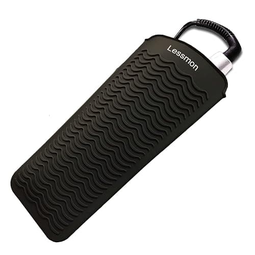 Lessmon Heat Resistant Mat Pouch for Styling Tools, 28.5x14cm, Black | Fits Curling Irons & Flat Irons, Heat-Resistant Material, Protects Tools from Dust & Scratches, Compact for Travel - Image 1