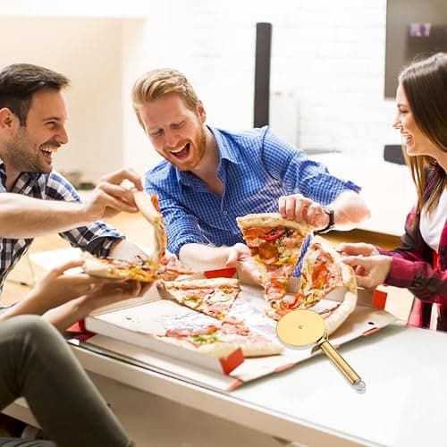 Berglander Pizza Wheel, Gold Titanium Plating Stainless Steel Pizza Cutter, Super Sharp Pizza Slicer With Titanium Gold Plating, Pastry Cutter, Easy to Clean And Stored thumbnail 2
