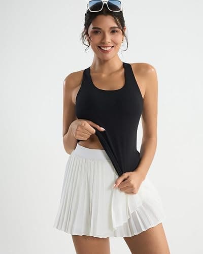 RUNNING GIRL Tank top with Built in Bra for Women,Compression Shirts Crisscross Back Workout Yoga Tops thumbnail 5