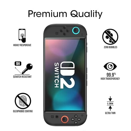 amFilm Auto-Alignment OneTouch for Nintendo Switch 2 Screen Protector [7.9''] 2025 Tempered Glass, Accessories, 30 seconds Installation, Bubble Free, Anti-Scratch, Touch Sensitive, Ultra-Clear [2Pack] thumbnail 4