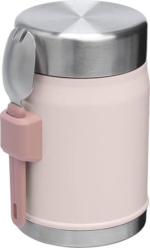 Stanley Classic Food Jar and Spork 14 oz | Vacuum Insulated Thermos Food Container | Wide Mouth Screw On Lid | Packable for Travel | Stainless Steel with Leakproof Lid | BPA-Free | Rose Quartz - Rose Quartz thumbnail 4