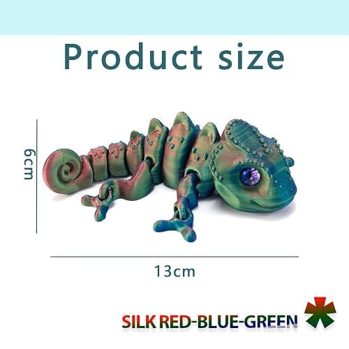 Chameleon, Gecko Wall Climber Toy, Gecko Wall Climber Toy, Stress Relief and Sensory Fidget, Anxiety Relief 3D Printed Toys for Office, Home, Halloween, Birthday, Collectibles Gifts thumbnail 3