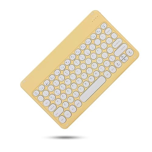 HENGHUI Keyboard Case for iPad mini 7 A17 Pro 2024/ iPad mini 6 2021 8.3 inch Keyboard Case Cute Round Key Color Keyboard Wireless Detachable BT Keyboard Cover,Yellow thumbnail 6