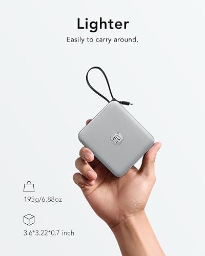 VRURC Portable Phone Charger 4 Built-in Cables, Fast Charging PD 20W Power Bank 10000mAh, USB C Mini Battery Pack for iPhone 16 15 14 Samsung Galaxy S23 Google Android Cell Phones(1 Pack) thumbnail 4