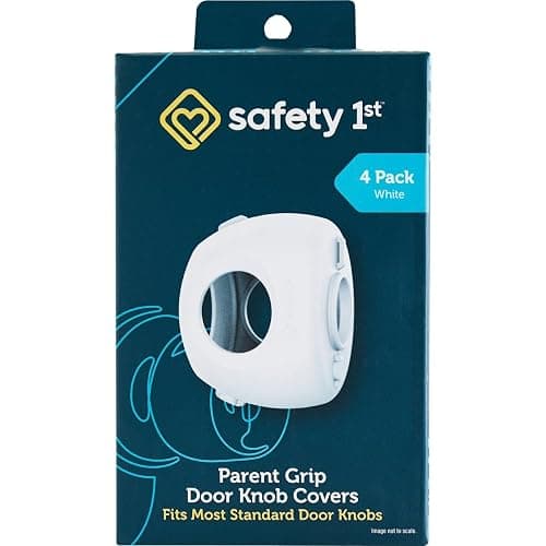 Safety 1st Parent Grip Door Knob Covers, White, One Size,4 Count (Pack of 1) (HS3260600), Packaging may vary - Image 1