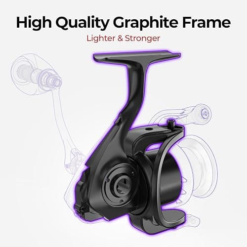 Piscifun Viper X Spinning Reels, Carbon Fiber 33LBs Max Drag, 10+1 Shielded BB, Saltwater Freshwater Spinning Fishing Reel, 5.2:1/6.2:1, 500, 1000, 2000, 3000, 4000, 5000 Series thumbnail 3