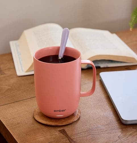 Ember Temperature Control Smart Mug 2, 14 Oz, App-Controlled Heated Coffee Mug with 80 Min Battery Life and Improved Design, Grapefruit thumbnail 2