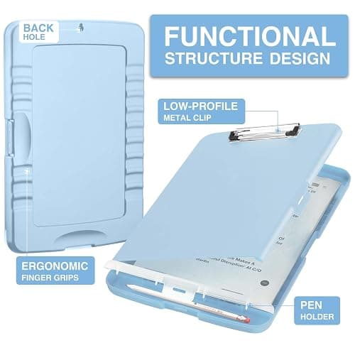 Sooez Clipboards with Storage, High Capacity Clip Boards 8.5x11 with Storage, Heavy Duty Nursing Clipboard Folder, Plastic Clipboard with Pen Holder for Women Teachers Work, School & Office Supplies thumbnail 2