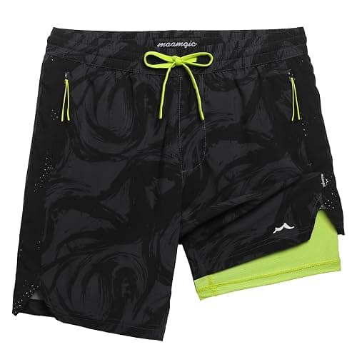 #6 maamgic Boys Athletic Shorts with Liner Teens Youth 2 in 1 Active Running Shorts - Image 1