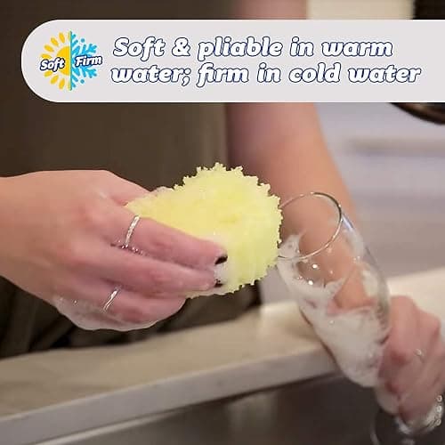 Scrub Daddy®, The Original Scrub Daddy - FlexTexture Sponge, Soft in Warm Water, Firm in Cold, Deep Cleaning, Dishwasher Safe, Multi-use, Scratch Free, Odor Resistant, Functional, Ergonomic, 4ct Roll thumbnail 4