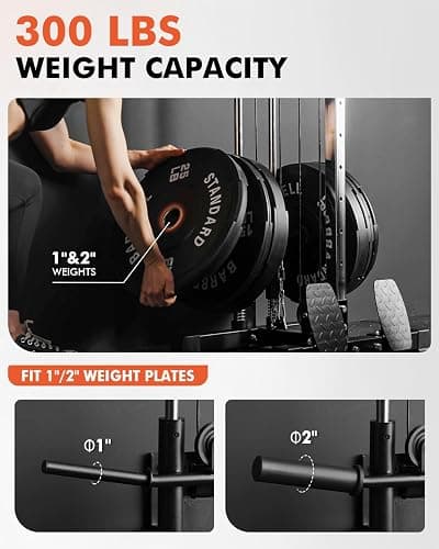 Mikolo Wall Mount Cable Station, Cable Crossover Machine with Dual Pulley System and 18 Adjustable Positions for Home Gym Fitness Equipment thumbnail 6