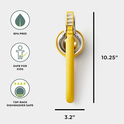 Chef'n FreshForce Lemon Squeezer Citrus Juicer, Manual Hand Press with Dual-Gear Power for Maximum Juice Extraction, Durable, Yellow thumbnail 3