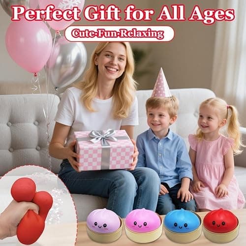 Dumpling Squishy Toy, Dumpling Squishy Mystery Box, Easter Basket Stuffers, Squeeze Dough Ball Stress Relief Hand Toys with Food Steamer Stretchy Desk Toys (Blue) thumbnail 8