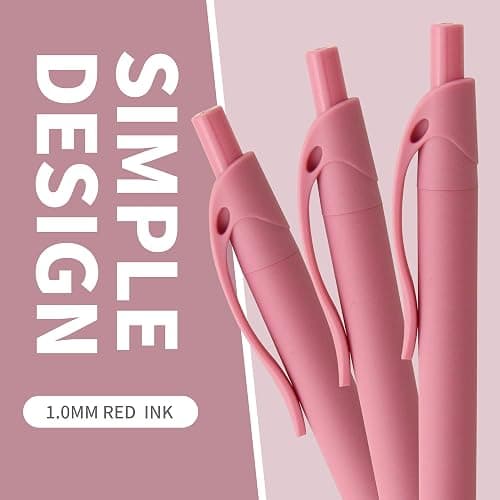Deegtran Pens Bulk, 50 Pack No Bleed Red Click Pens, Wholesale Retractable Ballpoint Pens, Pens Medium Point, Smooth Ink Pens, 1.0MM Red Ink thumbnail 3