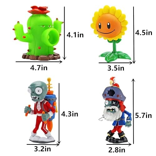 JHESAO 8 PCS Plants and Zombies Toys Action Figures Zombies PVZ Toys Set 1 2 Series Great Gifts for Kids and Fans,Birthday and Christmas Party thumbnail 3