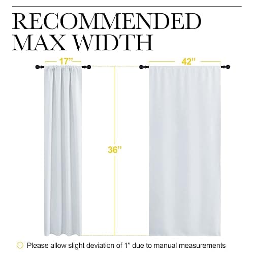 NICETOWN Greyish White Window Curtain Panels - Thermal Insulated Rod Pocket Room Darkening Curtain Sets for Bedroom (Platinum - Greyish White, 2 Panels, 42 in x 36 in (W x L)) thumbnail 8