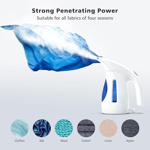 HiLIFE Steamer for Clothes, Portable Handheld Design, 240ml Big Capacity, 700W, Strong Penetrating Steam, Removes Wrinkle, for Home, Office(ONLY FOR 120V) (Ocean Blue) thumbnail 6