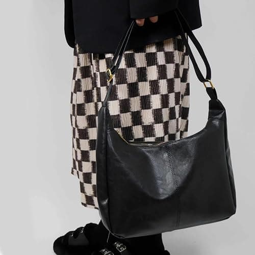 celestina Hobo Bags for Women, Ultra Soft Foldable Vegan Leather Shoulder Handbag, Stylish Slouchy Tote Purses thumbnail 7