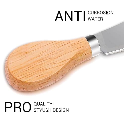 6 Pcs Wooden Handle Butter Spreader Knives Set – Stainless Steel Cheese Spreader for Charcuterie Board, Cheese Knife Set for Butter, Jam, Pastry, Cocktail Knives, and Kitchen Accessories thumbnail 4