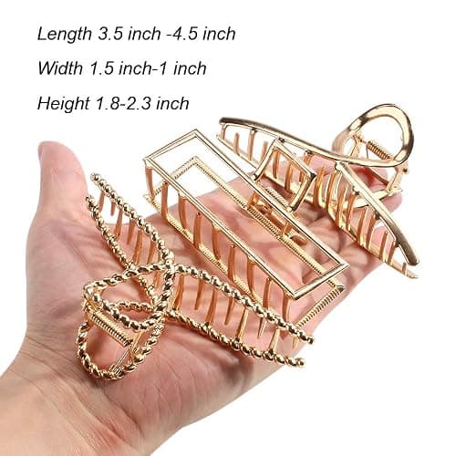 ANBALA Gold Hair Clips, Metal Large Claw Clips for Thick Hair Big Jaw Clips for Hair, Butterfly Hair Clips Hair Accessories for Women thumbnail 5