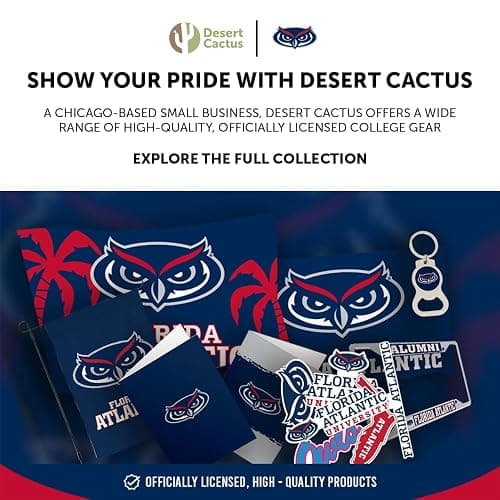 Desert Cactus Florida Atlantic University Baseball Hat FAU Owls Brimmed Embroidered Hats Cap Adjustable Cloth Strap Adult (Style C) Blue thumbnail 6