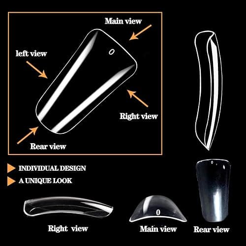 500PCS Duck Nail Tips Full Cover, Clear Duck Fan Flare Nail Tips for Acrylic Nails Professional, Extra Long Duck Nails Press On Duck Feet Style Curved Wide French False Nail for Nail Salon 10 Sizes thumbnail 3