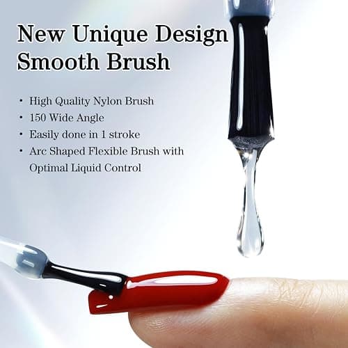 Double Rhythm 2 Pcs 15ML No Wipe Gel Top Coat and Base Coat Set Clear Glossy Gel Polish Kit (Base and Top Coat) thumbnail 6