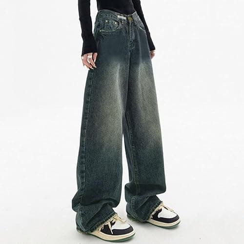 Baggy Jeans Damen Boyfriend Y2k Jeanshose Hip Hop Straight Vintage Low Waist Denim Hose Breites Bein Locker Streetwear Schlupfjeans Freizeithose thumbnail 4