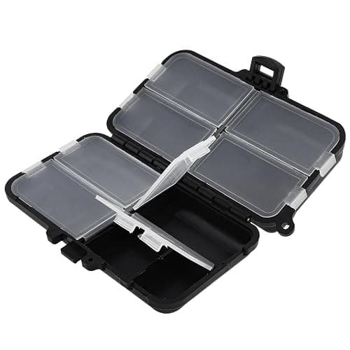 Mini Fishing Tackle Box, Small Fishing Accessories Storage, Double-Layer Lure Accessories Box, 9 Compartments (4.5 x 2.6 x 1.3 inch) thumbnail 3