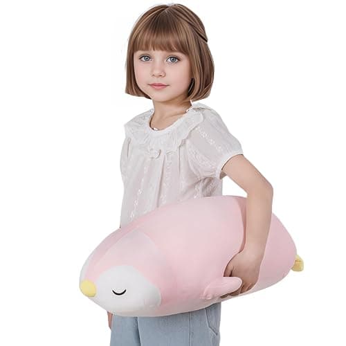 FFxiong 22" Pink Penguin Stuffed Animal Large Plush Toy Cute Soft Body Pillow Big Penguin Plushies Doll Gift for Kids Girl Boy Birthday Valentines thumbnail 4