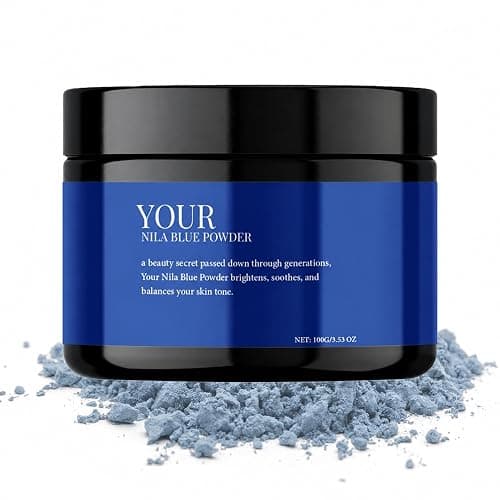 Nila Powder Marruecos para cara y cuerpo, Blue Nila Powder Moroccan, Mascarilla en polvo para limpieza profunda, hidratante, calmante y reducción de poros - Image 1