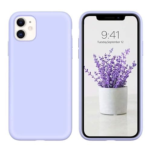 DUEDUE for iPhone 11 Case Liquid Silicone Slim Cover with Microfiber Lining Shockproof Protective Phone Case for iPhone 11 6.1 inch Light Purple - Image 1