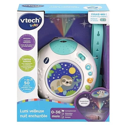 VTech - Lumi Veilleuse Nuit Enchantée Bleue, Veilleuse Bébé Musicale, Projection Lumineuse au Plafond, Musique Douce, Bruits Blancs et Sons de la Nature, Cadeau de Naissance - Contenu en Français thumbnail 7