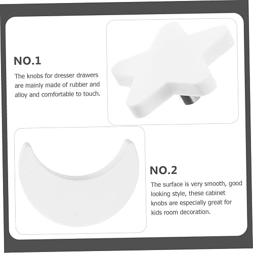 Uonlytech 8pcs Kawaii Dresser Knobs for Girls Star Cloud Heart Moon Decorative Cabinet Handles Boys and Girls Bedroom Wardrobe thumbnail 2